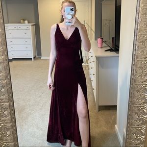 Red velvet dress